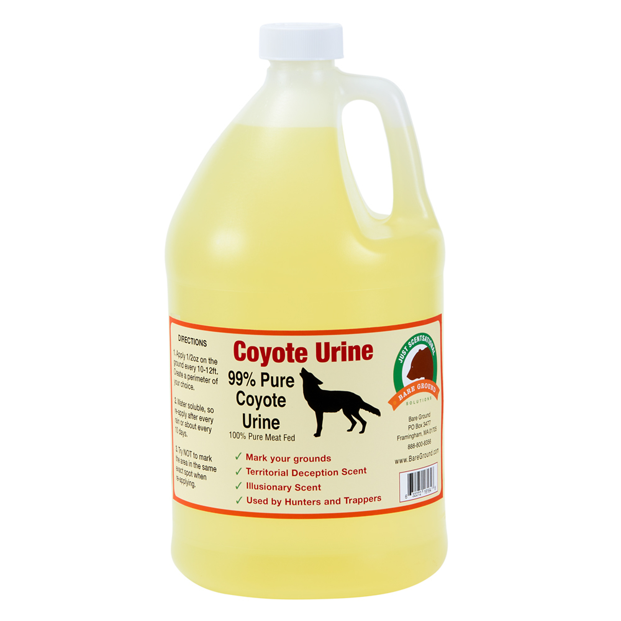 Bare Ground, 128oz Container of Coyote Urine for Scent Apply, Model# RS-128